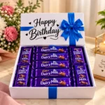 24 Dairy Milk chocolate birthday gift box with blue ribbon