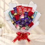 Chocolate rose bouquet with Dairy Milk, Ferrero Rocher, Bounty and KitKat
