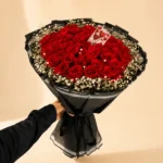 Crimson Love Bouquet with Fresh Red Roses