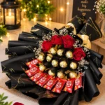 Red Rose Chocolate Bouquet with KitKat and Ferrero Rocher chocolates